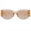 LINDA FARROW (U.K.) Women's Debbie D-Frame Sunglasses In Peach