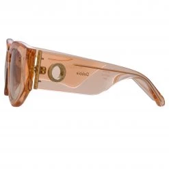 LINDA FARROW (U.K.) Women's Debbie D-Frame Sunglasses In Peach