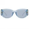 LINDA FARROW (U.K.) Debbie D-Frame Sunglasses In Blue
