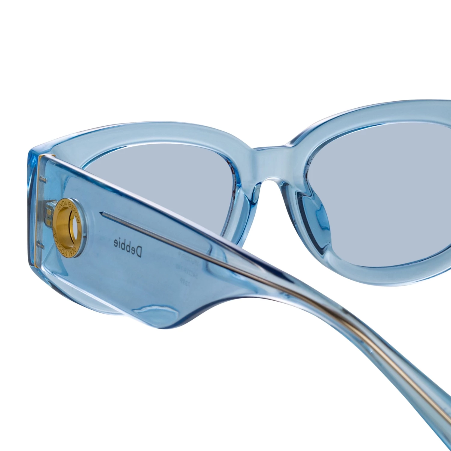 LINDA FARROW (U.K.) Debbie D-Frame Sunglasses In Blue 4 LINDA FARROW (U.K.) Debbie D-Frame Sunglasses In Blue