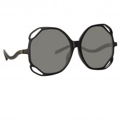 Linda Farrow Jerry Oversized Sunglasses In Black
