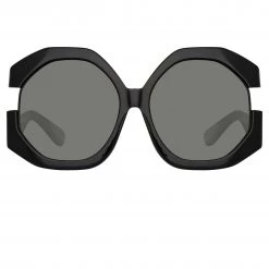 LINDA FARROW UK Women's Bardot Oversized Sunglasses In Black