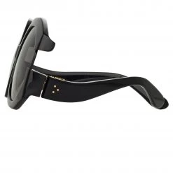 LINDA FARROW UK Women's Bardot Oversized Sunglasses In Black