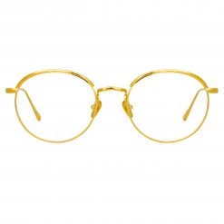 LINDA FARROW UK The Marlon | Oval Optical Frame In Yellow Gold (C5)
