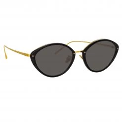 Linda Farrow Lucy Cat Eye Sunglasses In Black