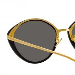 Linda Farrow Lucy Cat Eye Sunglasses In Black