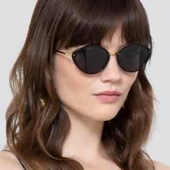 Linda Farrow Lucy Cat Eye Sunglasses In White
