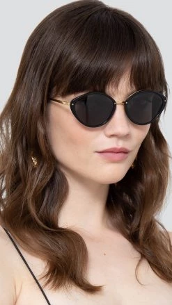 Linda Farrow Lucy Cat Eye Sunglasses In White