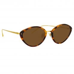 Linda Farrow Women's Lucy Cat Eye Sunglasses In Tortoiseshell