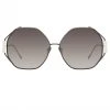 Linda Farrow Marie Oversized Sunglasses In Nickel