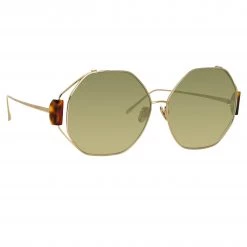Linda Farrow Women's Marie Oversized Sunglasses In Light Gold