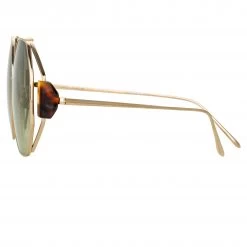 Linda Farrow Women's Marie Oversized Sunglasses In Light Gold
