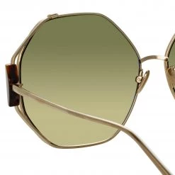 Linda Farrow Women's Marie Oversized Sunglasses In Light Gold
