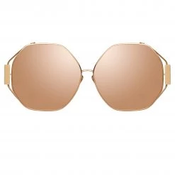 Linda Farrow Marie Oversized Sunglasses In Rose Gold Women's