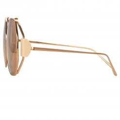 Linda Farrow Marie Oversized Sunglasses In Rose Gold Women's