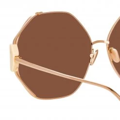 Linda Farrow Marie Oversized Sunglasses In Rose Gold Women's