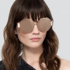 Linda Farrow Marie Oversized Sunglasses In Rose Gold Women's