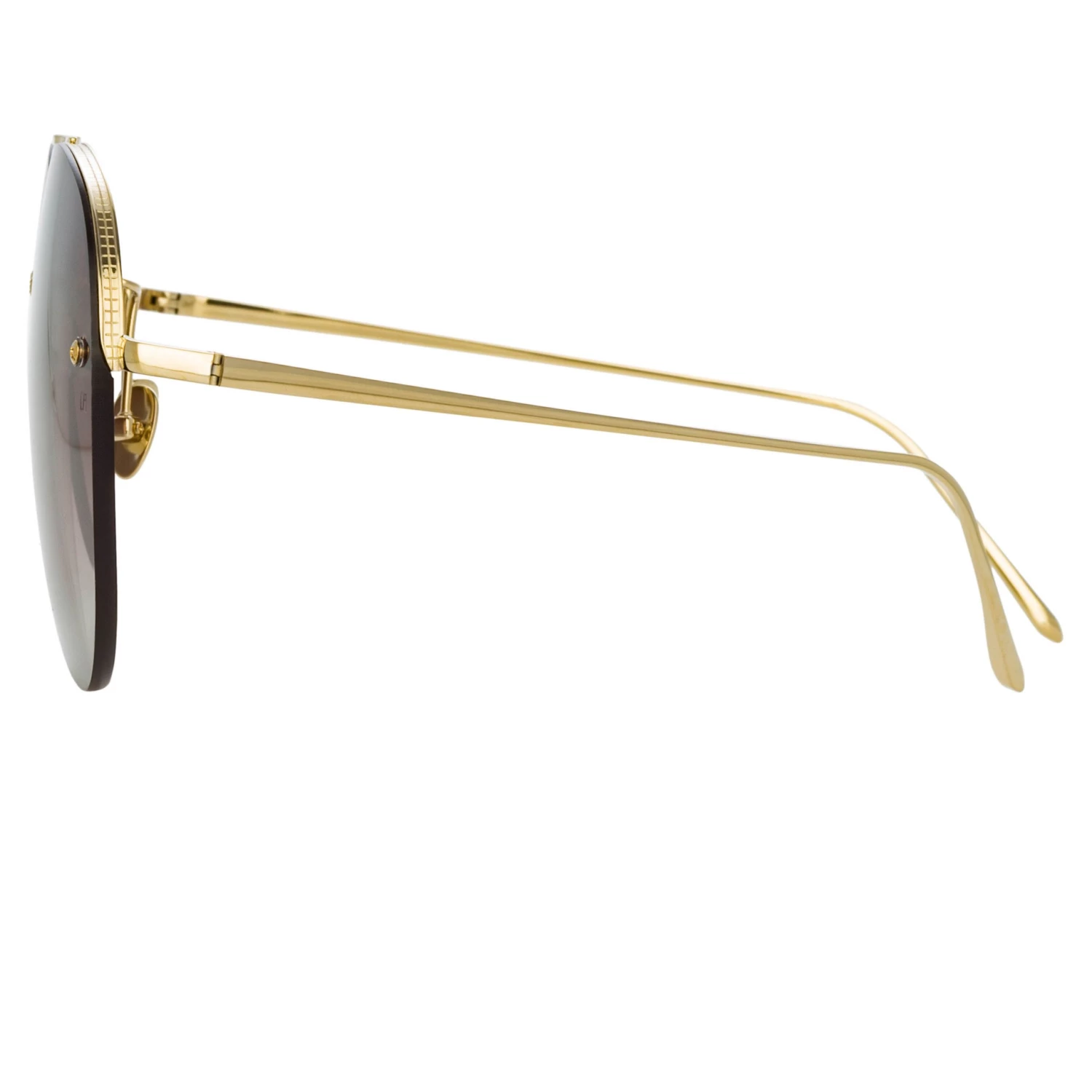 LINDA FARROW UK Dee Aviator Sunglasses In Light Gold And Grey 4 LINDA FARROW UK Dee Aviator Sunglasses In Light Gold And Grey