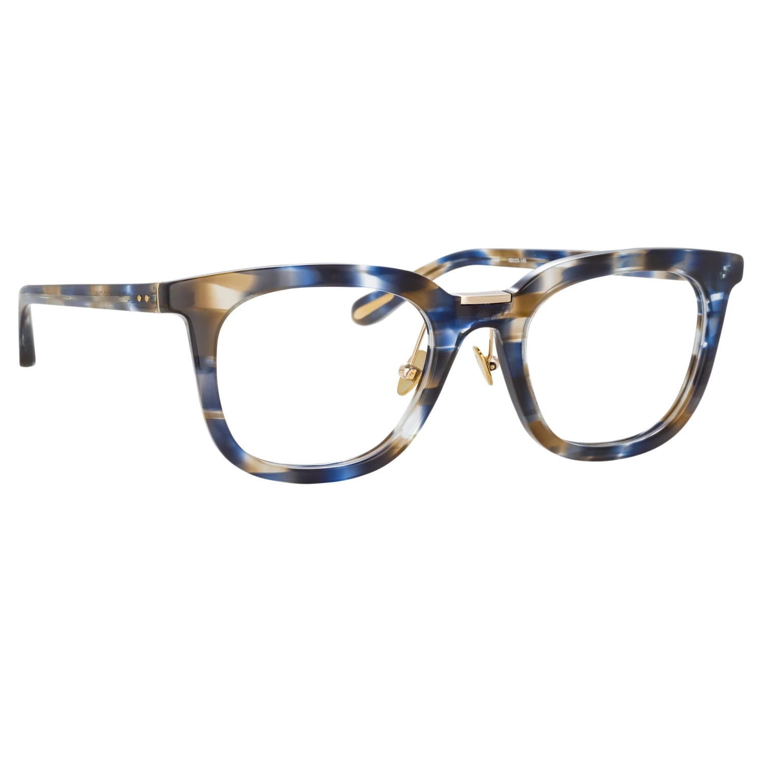 LINDA FARROW (U.K.) Burton Optical D-Frame In Blue Tortoiseshell 2 LINDA FARROW (U.K.) Burton Optical D-Frame In Blue Tortoiseshell