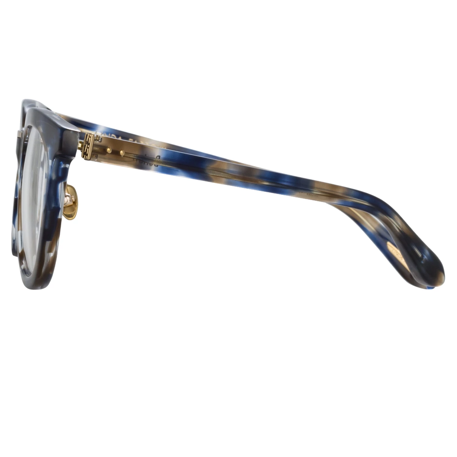 LINDA FARROW (U.K.) Burton Optical D-Frame In Blue Tortoiseshell 4 LINDA FARROW (U.K.) Burton Optical D-Frame In Blue Tortoiseshell