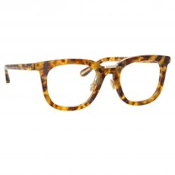 LINDA FARROW (U.K.) Burton Optical D-Frame In Tobacco Tortoiseshell The LINDA FARROW Spring/Summer '22 Collection