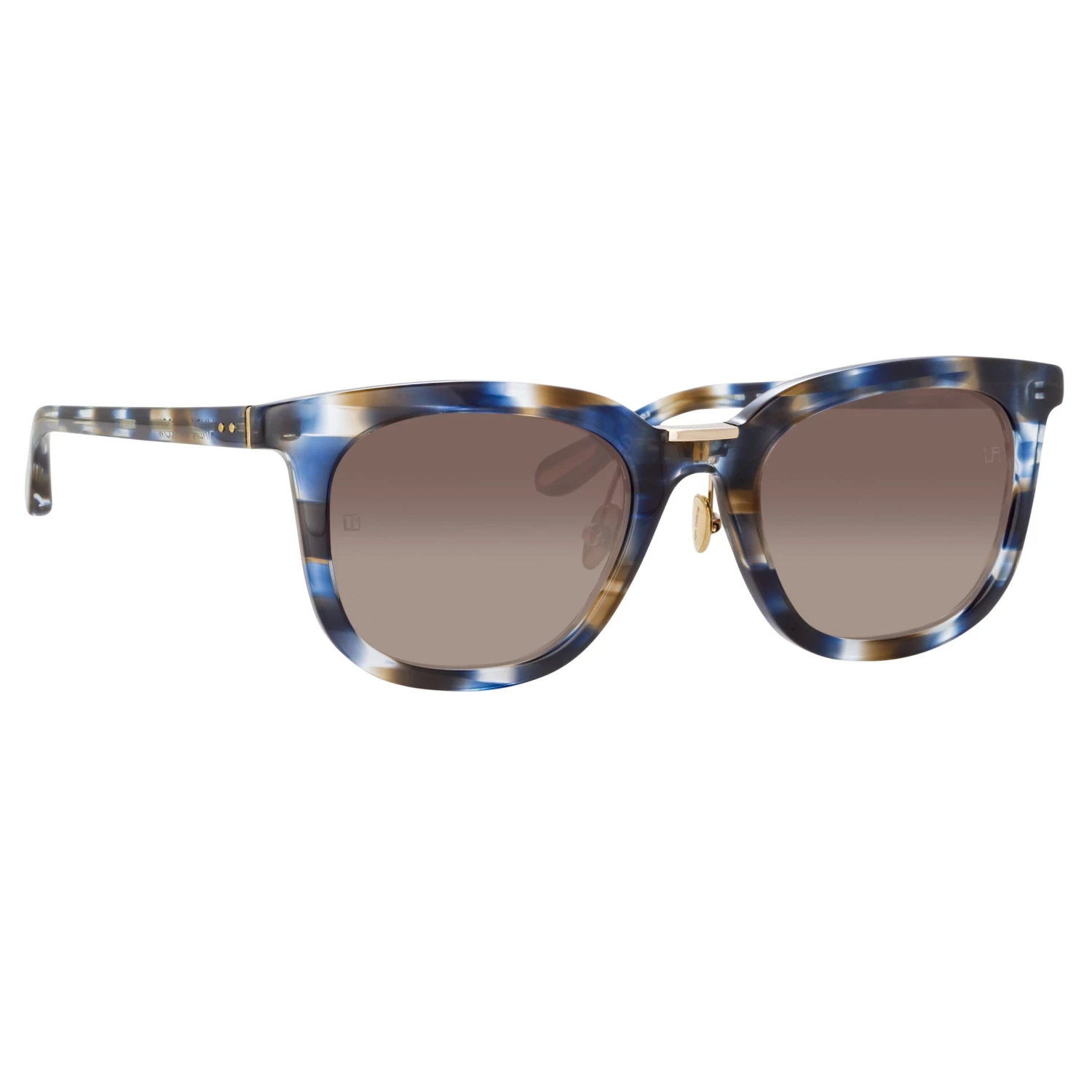 LINDA FARROW (U.K.) Burton D-Frame Sunglasses In Blue Tortoiseshell Women's 2 LINDA FARROW (U.K.) Burton D-Frame Sunglasses In Blue Tortoiseshell Women's