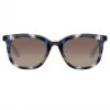 LINDA FARROW (U.K.) Burton D-Frame Sunglasses In Blue Tortoiseshell Women's