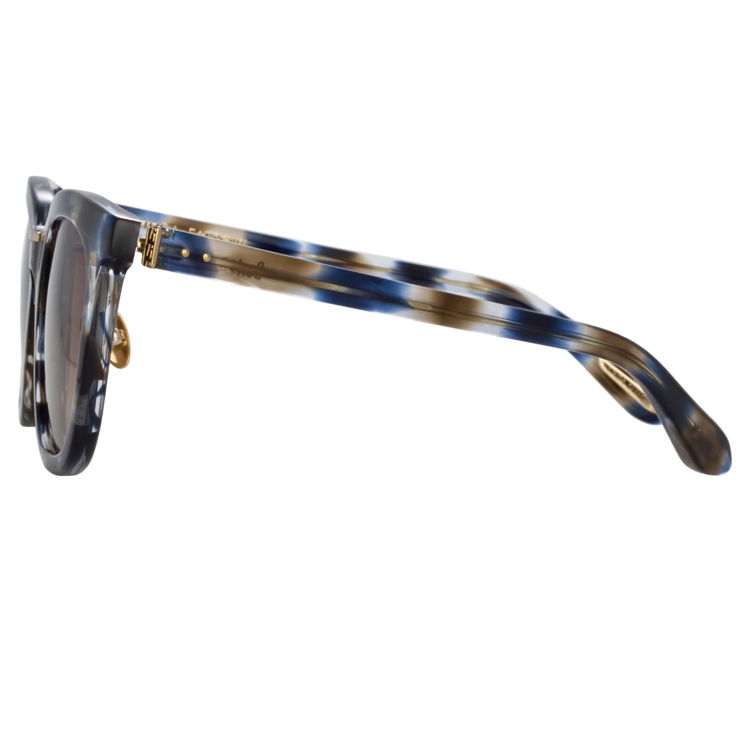 LINDA FARROW (U.K.) Burton D-Frame Sunglasses In Blue Tortoiseshell Women's 3 LINDA FARROW (U.K.) Burton D-Frame Sunglasses In Blue Tortoiseshell Women's