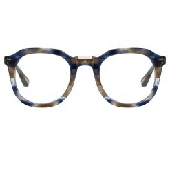 LINDA FARROW (U.K.) Fletcher Optical Angular Frame In Blue Tortoiseshell The LINDA FARROW Spring/Summer '22 Collection