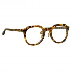 LINDA FARROW (U.K.) The LINDA FARROW Spring/Summer '22 Collection Fletcher Optical Angular Frame In Tobacco Tortoiseshell