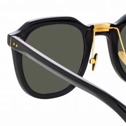 LINDA FARROW (U.K.) Fletcher Angular Sunglasses In Black Women's 9 LINDA FARROW (U.K.) Fletcher Angular Sunglasses In Black Women's