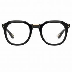 LINDA FARROW (U.K.) The CORE Optical Collection The Fletcher | Optical Angular Frame In Black (C5)