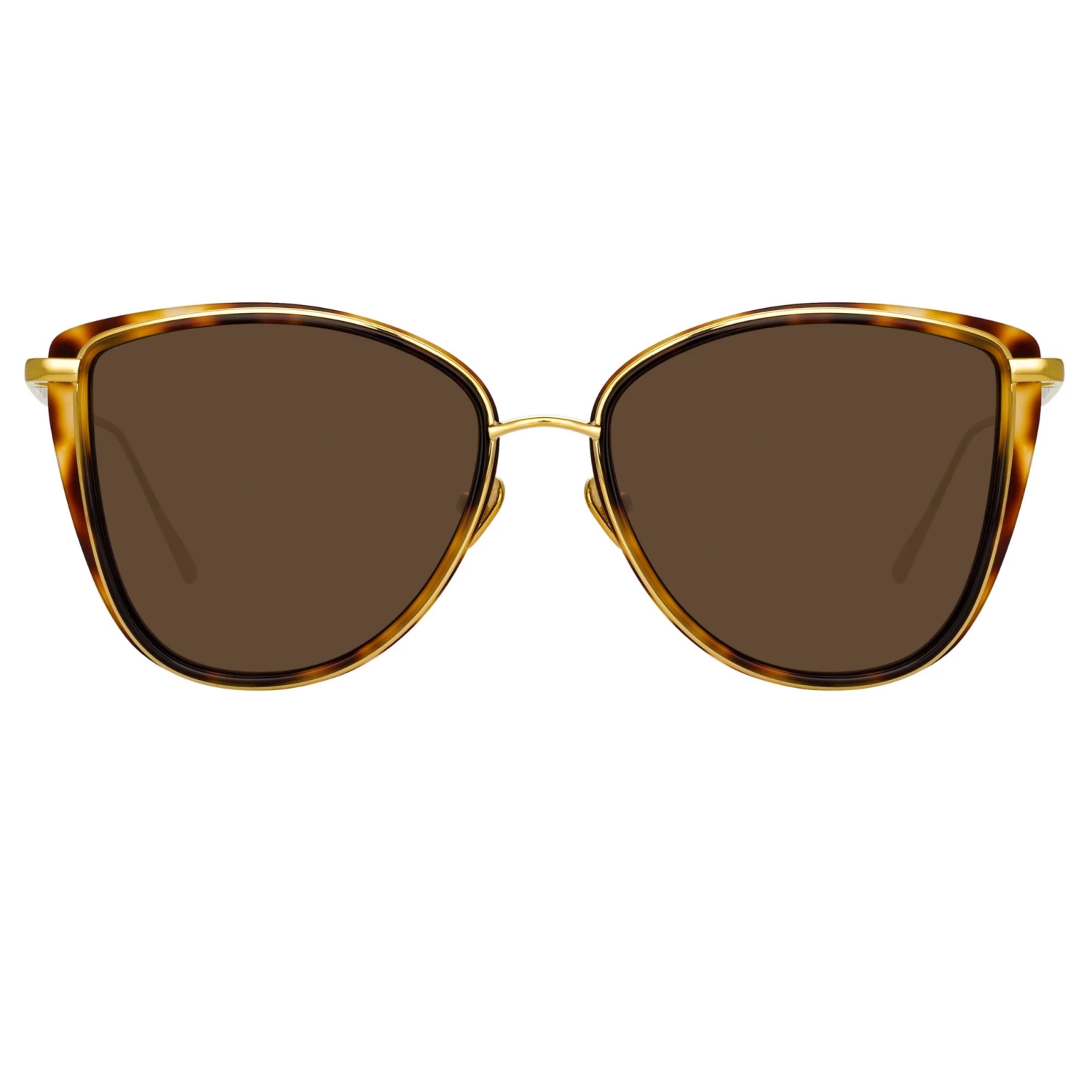 LINDA FARROW UK Women's Liza Cat Eye Sunglasses In Tortoiseshell And Yellow Gold 1 LINDA FARROW UK Women's Liza Cat Eye Sunglasses In Tortoiseshell And Yellow Gold