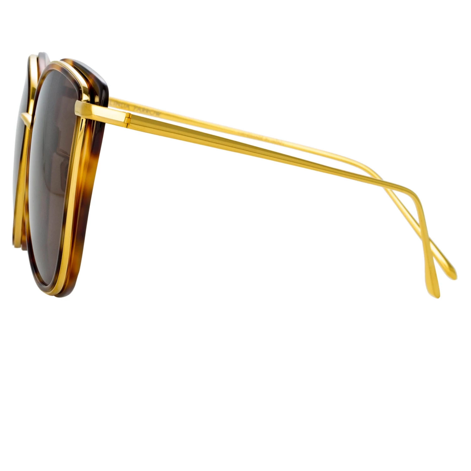 LINDA FARROW UK Women's Liza Cat Eye Sunglasses In Tortoiseshell And Yellow Gold 3 LINDA FARROW UK Women's Liza Cat Eye Sunglasses In Tortoiseshell And Yellow Gold