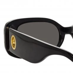 LINDA FARROW UK Women's Lola Rectangular Sunglasses In Black