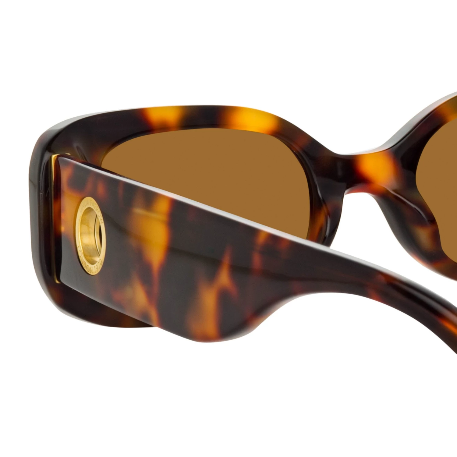 LINDA FARROW UK Women's Lola Rectangular Sunglasses In Tortoiseshell 5 LINDA FARROW UK Women's Lola Rectangular Sunglasses In Tortoiseshell