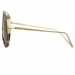 LINDA FARROW (U.K.) Abel Aviator Sunglasses In Tortoiseshell 8 LINDA FARROW (U.K.) Abel Aviator Sunglasses In Tortoiseshell