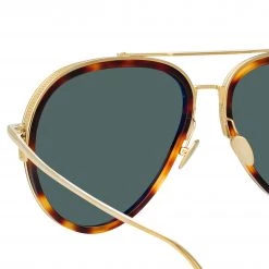 LINDA FARROW (U.K.) Abel Aviator Sunglasses In Tortoiseshell 9 LINDA FARROW (U.K.) Abel Aviator Sunglasses In Tortoiseshell