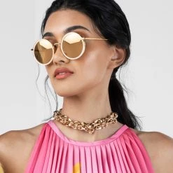 Ralph & Russo Watson Round Sunglasses In Cream Women's