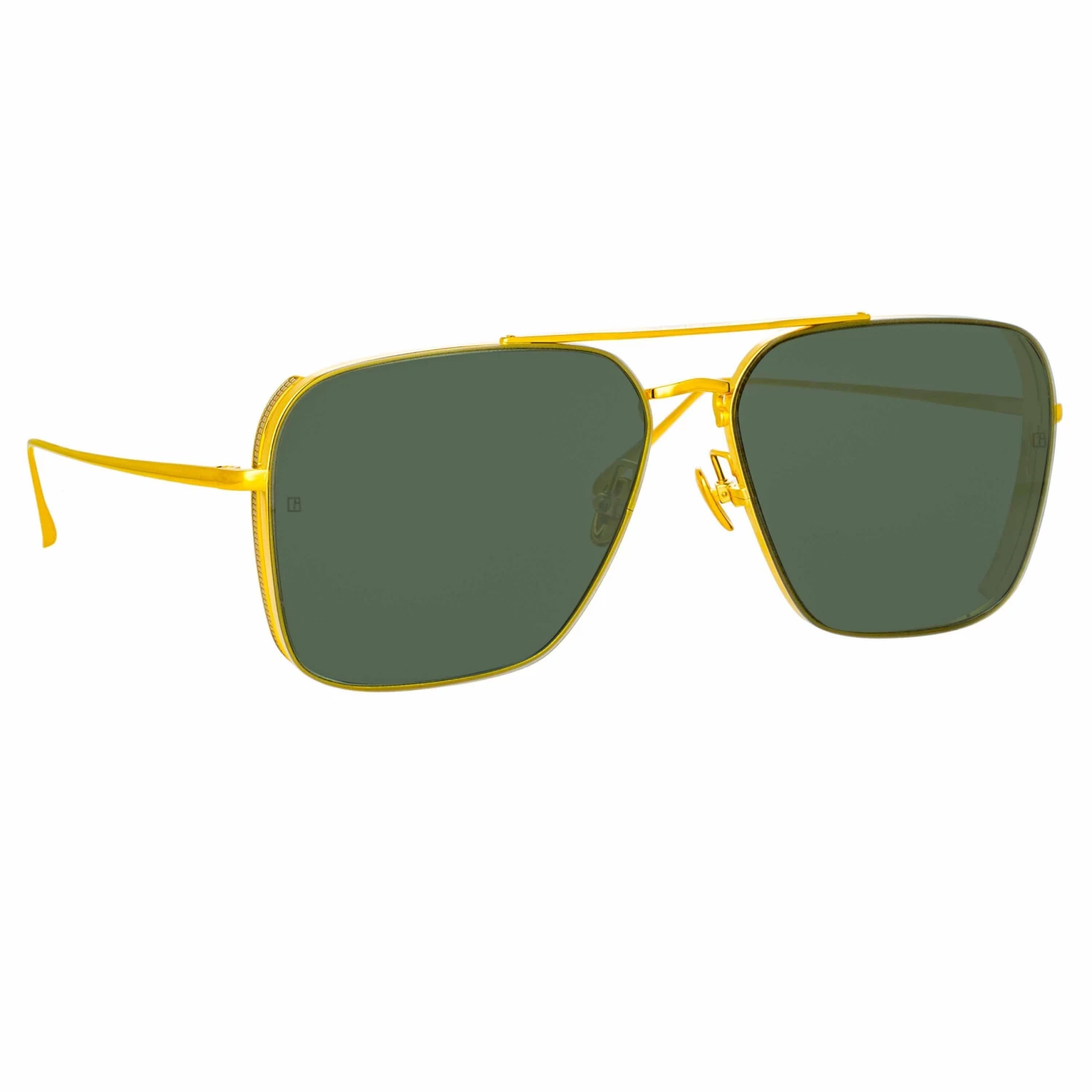LINDA FARROW (U.K.) The Asher | Asher Aviator Sunglasses In Yellow Gold Frame (C1) 3 LINDA FARROW (U.K.) The Asher | Asher Aviator Sunglasses In Yellow Gold Frame (C1)