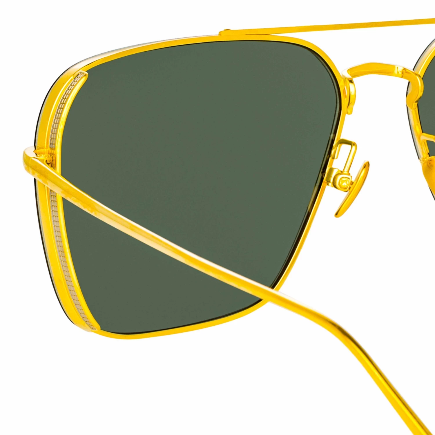 LINDA FARROW (U.K.) The Asher | Men's Aviator Sunglasses In Yellow Gold Frame (C1) Women's 4 LINDA FARROW (U.K.) The Asher | Men's Aviator Sunglasses In Yellow Gold Frame (C1) Women's