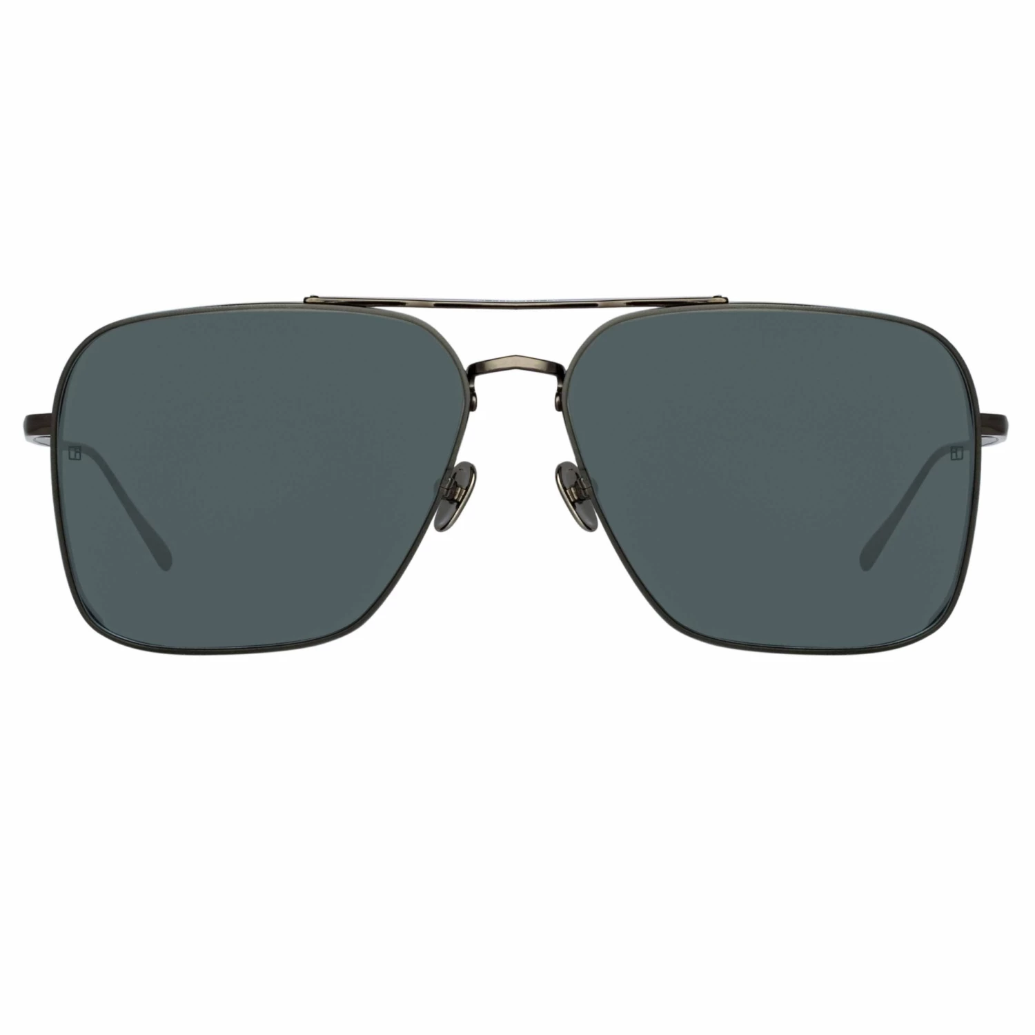 LINDA FARROW (U.K.) Asher Aviator Sunglasses In Nickel 1 LINDA FARROW (U.K.) Asher Aviator Sunglasses In Nickel