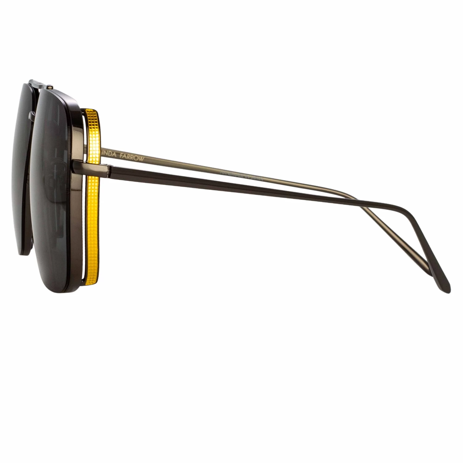 LINDA FARROW (U.K.) Asher Aviator Sunglasses In Nickel 4 LINDA FARROW (U.K.) Asher Aviator Sunglasses In Nickel