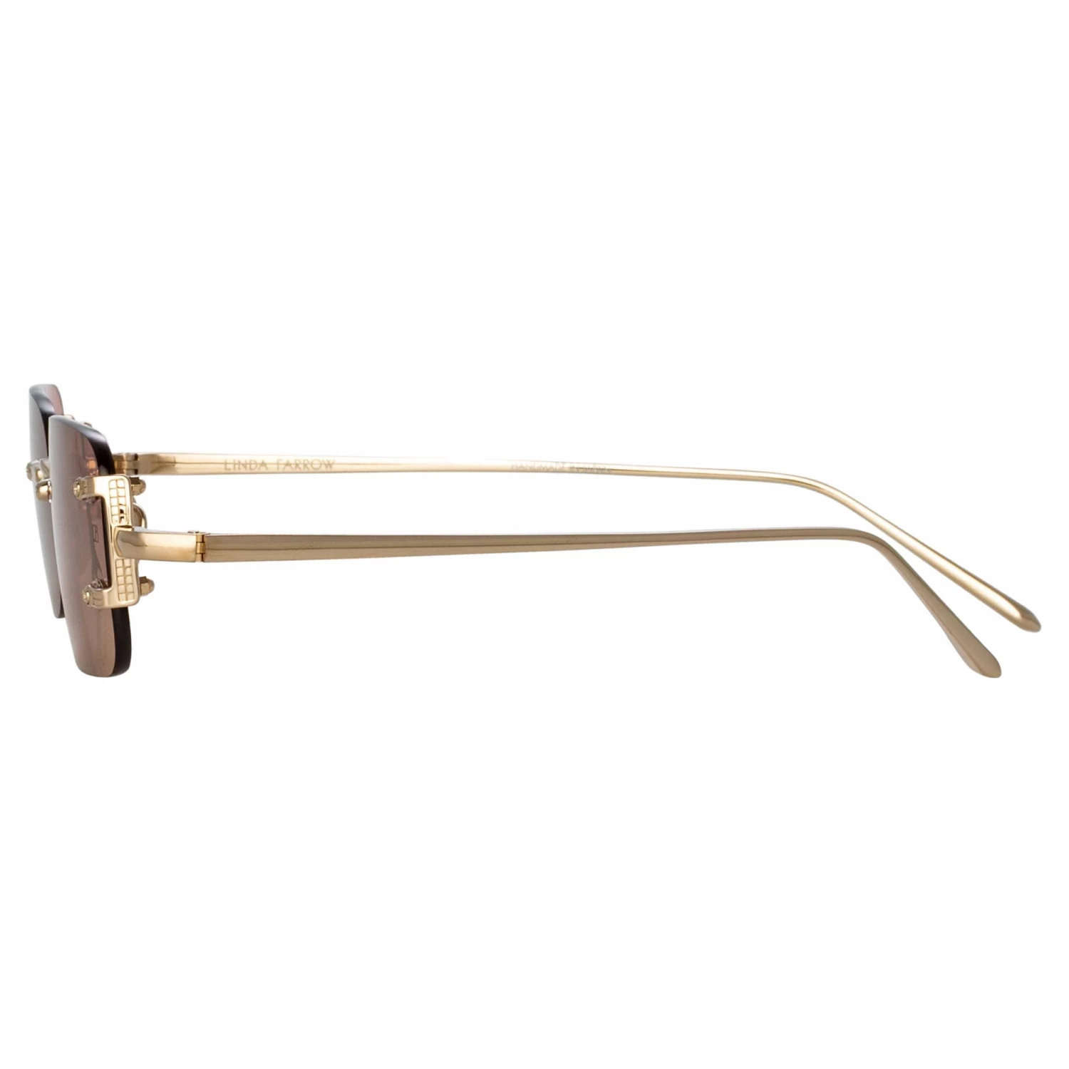 LINDA FARROW (U.K.) Taylor Rectangular Sunglasses In Light Gold Women's 3 LINDA FARROW (U.K.) Taylor Rectangular Sunglasses In Light Gold Women's