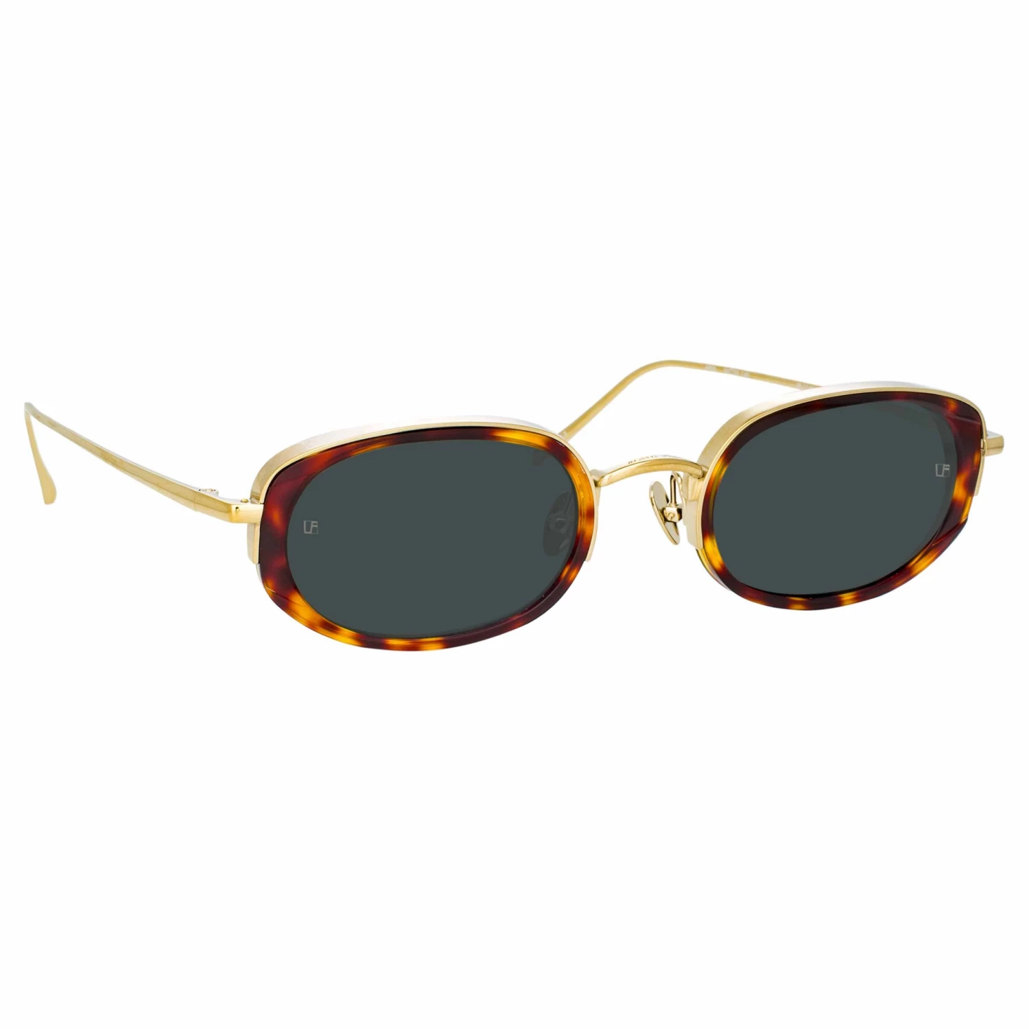 LINDA FARROW (U.K.) Women's Rosie Oval Sunglasses In Tortoiseshell 3 LINDA FARROW (U.K.) Women's Rosie Oval Sunglasses In Tortoiseshell
