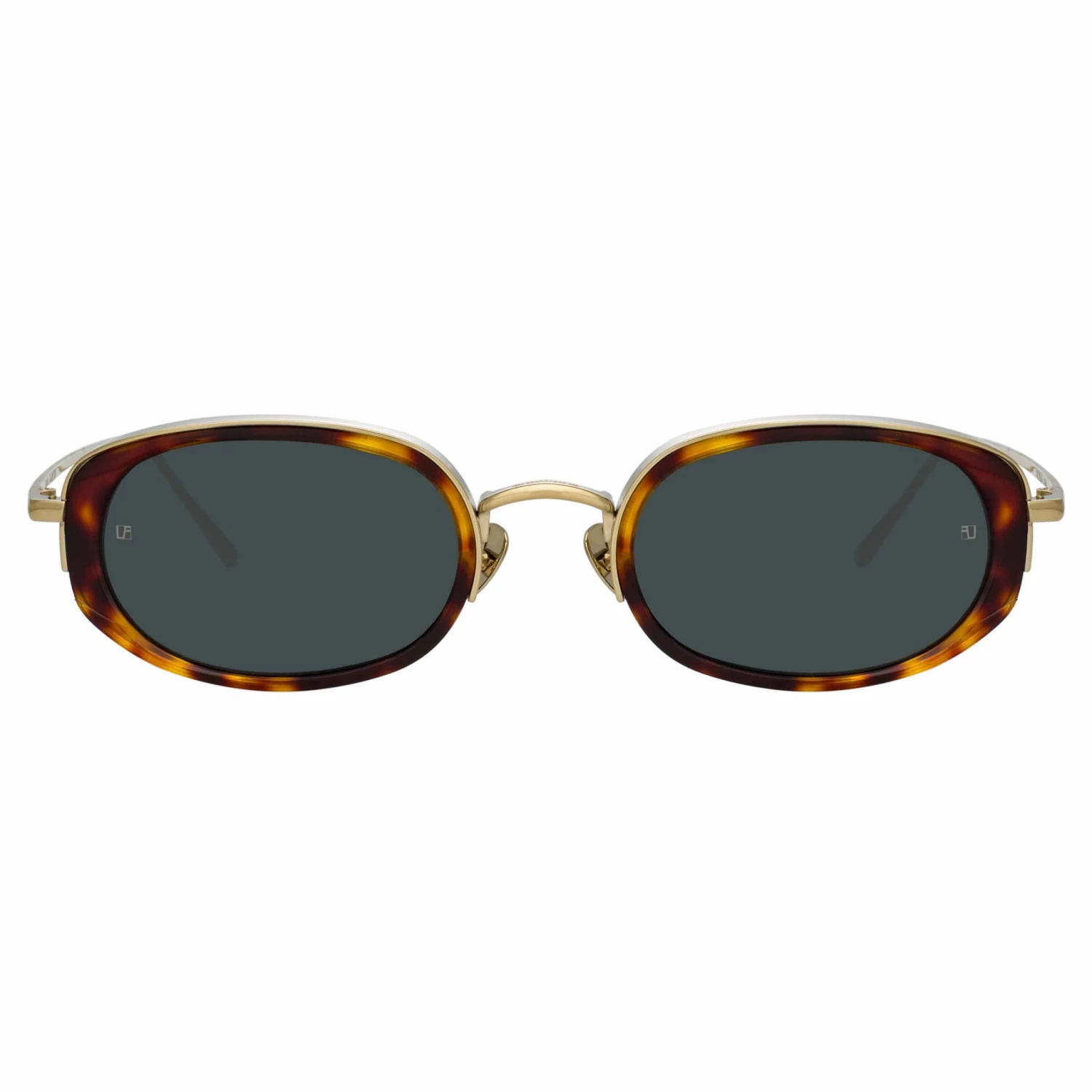 LINDA FARROW (U.K.) Women's Rosie Oval Sunglasses In Tortoiseshell 1 LINDA FARROW (U.K.) Women's Rosie Oval Sunglasses In Tortoiseshell