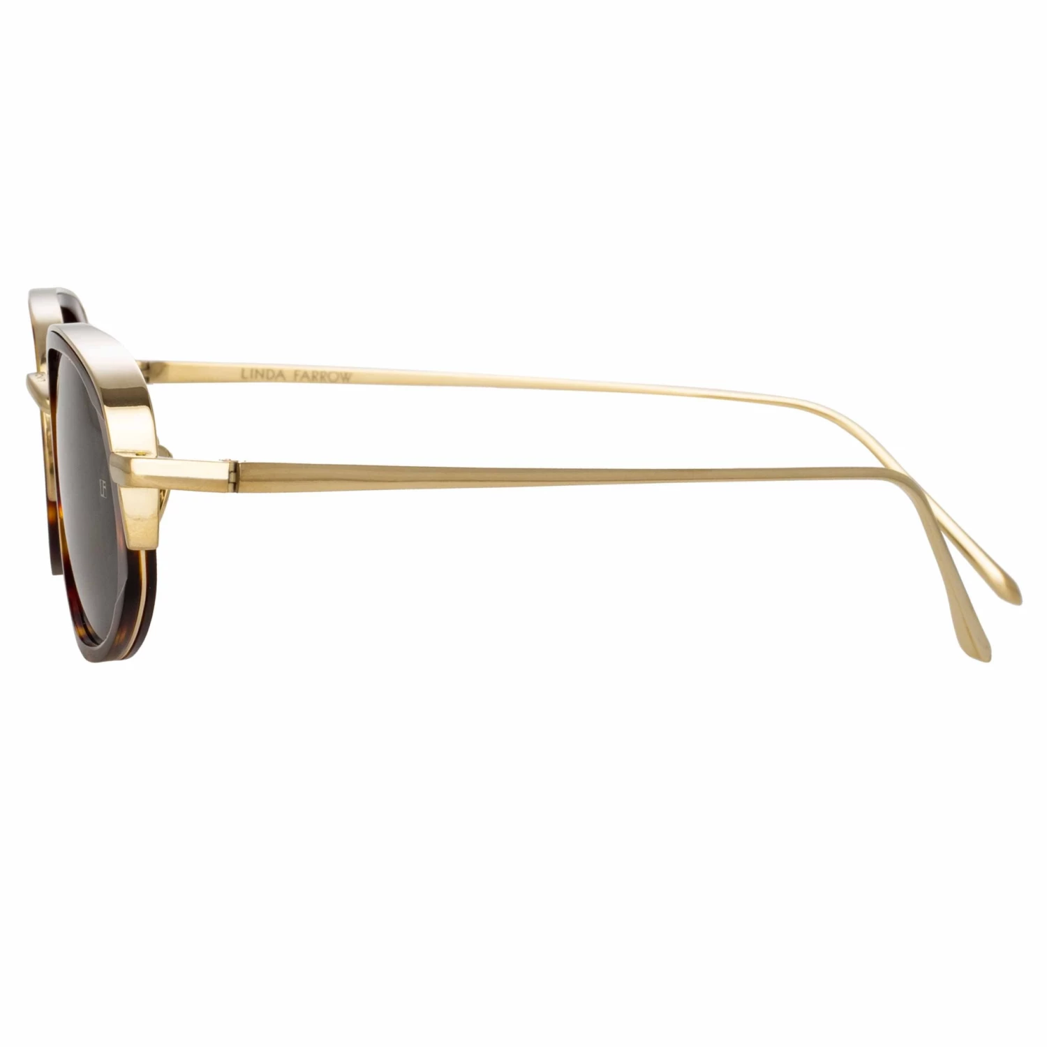 LINDA FARROW (U.K.) Women's Rosie Oval Sunglasses In Tortoiseshell 4 LINDA FARROW (U.K.) Women's Rosie Oval Sunglasses In Tortoiseshell