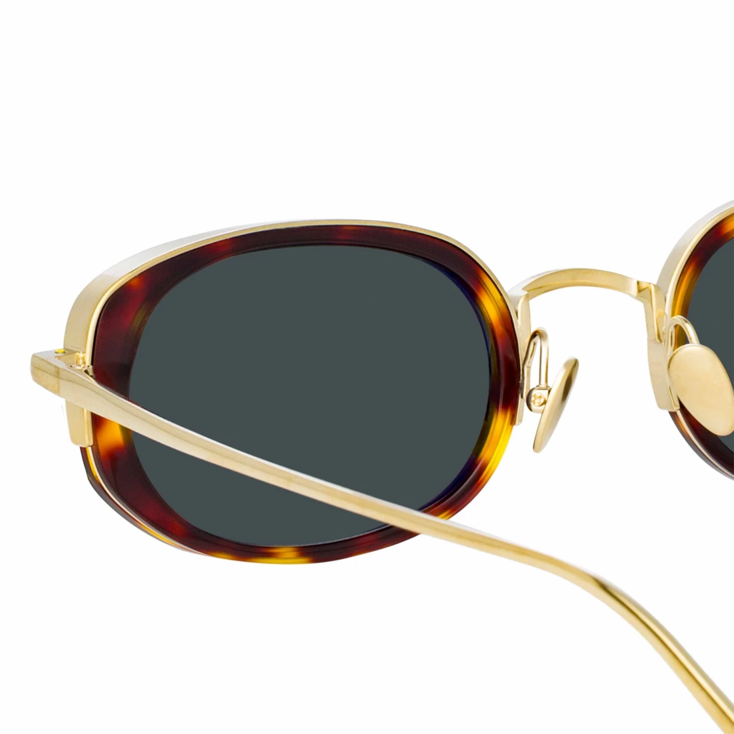 LINDA FARROW (U.K.) Women's Rosie Oval Sunglasses In Tortoiseshell 5 LINDA FARROW (U.K.) Women's Rosie Oval Sunglasses In Tortoiseshell