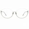 LINDA FARROW (U.K.) Rae Cat Eye Optical Frame In White Gold