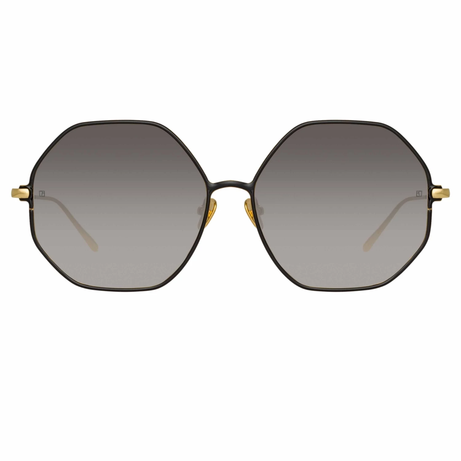 LINDA FARROW (U.K.) Leif Oversized Sunglasses In Yellow Gold And Black Women's 1 LINDA FARROW (U.K.) Leif Oversized Sunglasses In Yellow Gold And Black Women's